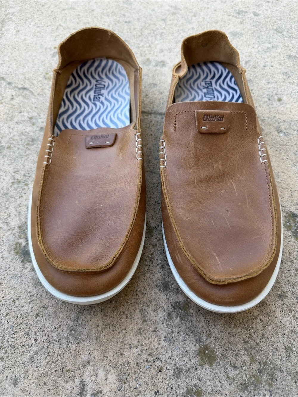 Olukai Kakaha Nia Tan Fox Leather Slip on Loafer Men's Size 13